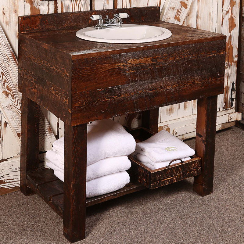 Utah Mountain 36" Single Rough Hewn Bathroom Vanity Set Wayfair
